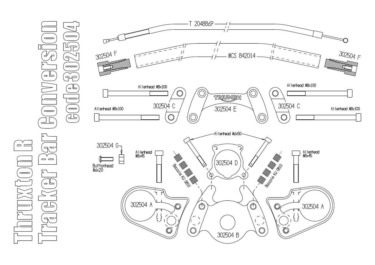 Free Spirits ハンドルコンバージョンキット ブラック  Thruxton R/RS-05