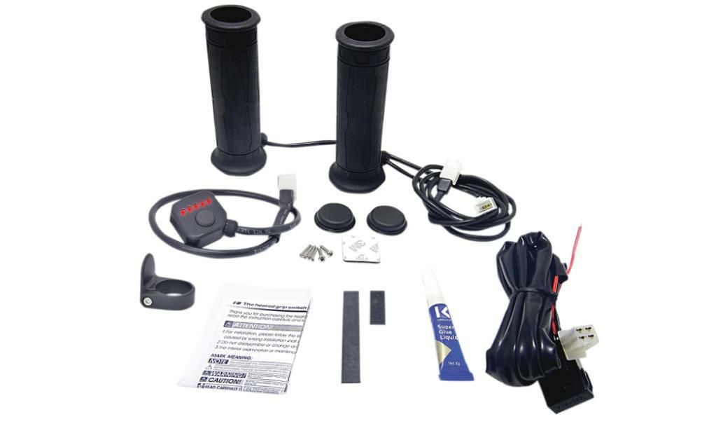 KOSO コ-ソ- ラバー ヒートグリップ ５段階温度調整 ブラック 22.2mm ハンドル用-02