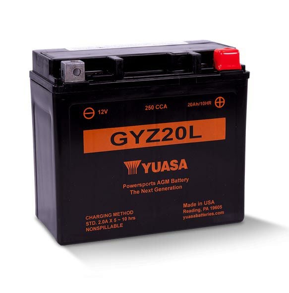 YUASA 12Vメンテナンスフリー・バッテリー（AGM） GYZ20L | バイク