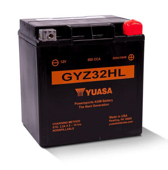 YUASA 12Vメンテナンスフリー・バッテリー（AGM） GYZ32HL / MOTO