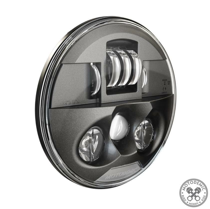 MOTODEMIC LED ヘッドライト EVOスタンダード グラファイト Triumph Bonneville T100 T120 2016～-02