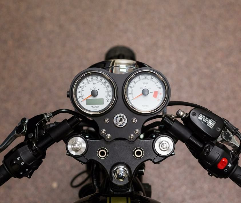 MOTODEMIC フラット メーター ステー ブラケット キー穴あり Triumph