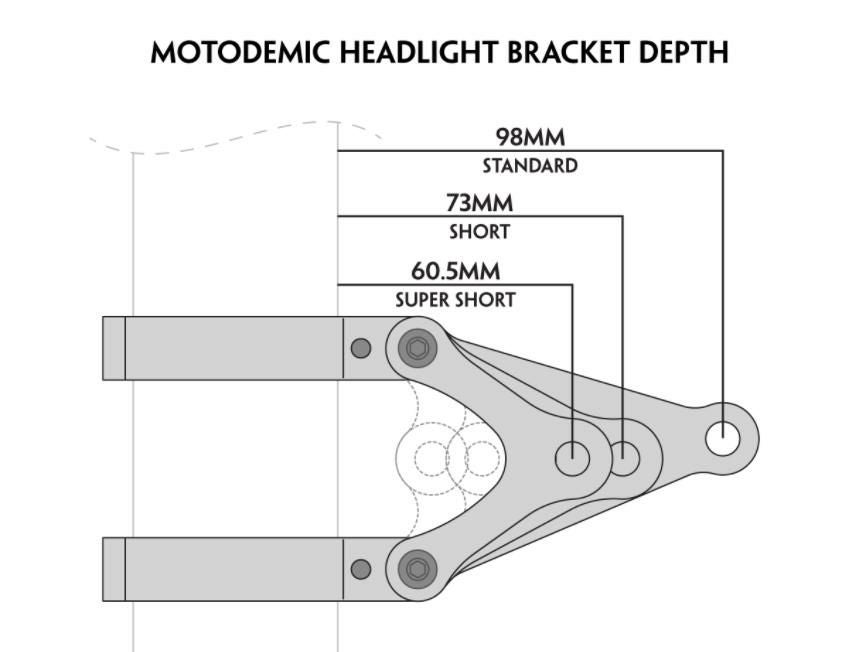 MOTODEMIC アルミ ヘッドライト ステー 41mm フォーク用 Triumph