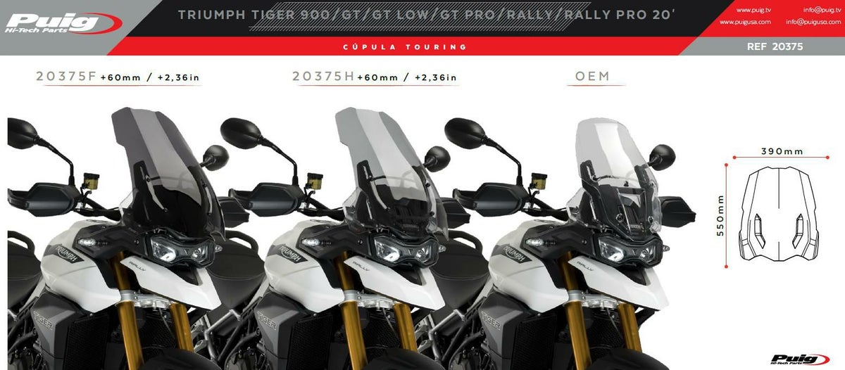プーチ(Puig) ツーリングスクリーン タイガー900 20- スモーク-09