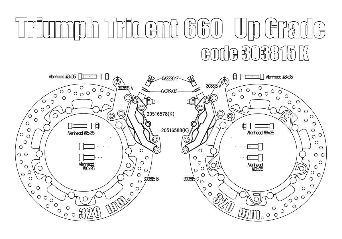 Free Spirits・ブレンボキャリパー&マウントブラケット&320mmディスクローター・ トライデント660(TRIDENT660) 21-・ブラック-03