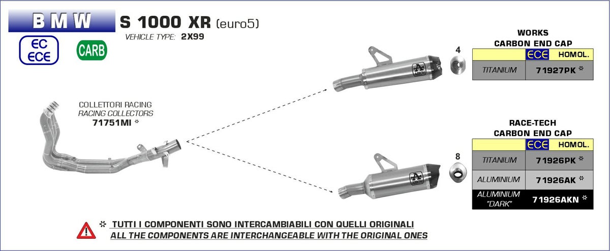 ARROW (アロー) スリップオンマフラー BMW S1000XR 2020- EURO5 チタン-05
