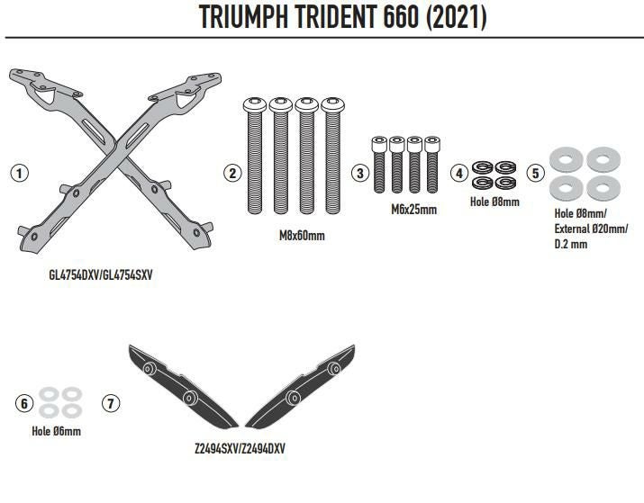GIVI(ジビ) MONOLOCK MONOKEY用 リアラック TRIDENT660 トライデント