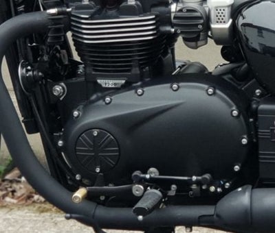 Motone(モートーン）クラッチバッジ カバー オールブラック ユニオンジャック トライアンフ_1