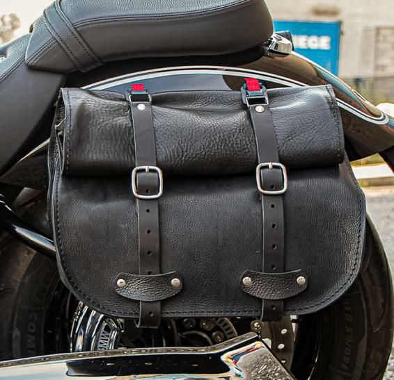 BMW R18 サイドバッグ Roll Dresden 左側 ブラックレザー Ends Cuoio