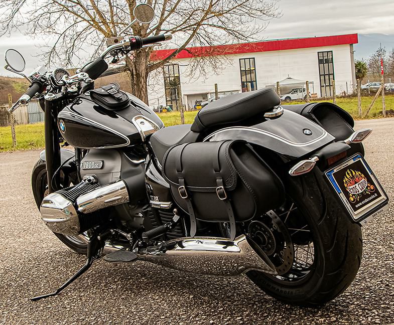 BMW R18 サイドバッグ Hamburg 左側 ブラックレザー Ends Cuoio