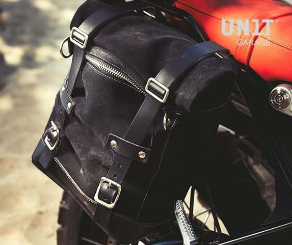 UNIT GARAGE (ユニットガレージ) サイドバッグ WAXED スウェード BMW R-nineT ジェットブラック-01