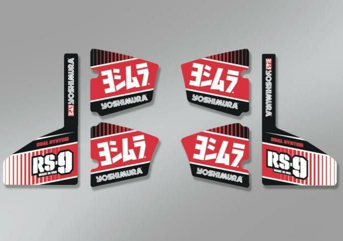 ヨシムラUSA RS-9 サイレンサー マフラー デカールキット 6PCS ホンダ