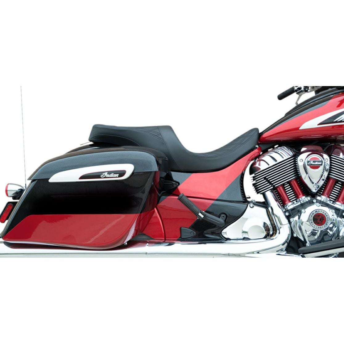 Drag Specialties Indian用 フォワード/ロープロファイル 2UPシート ブラック_1