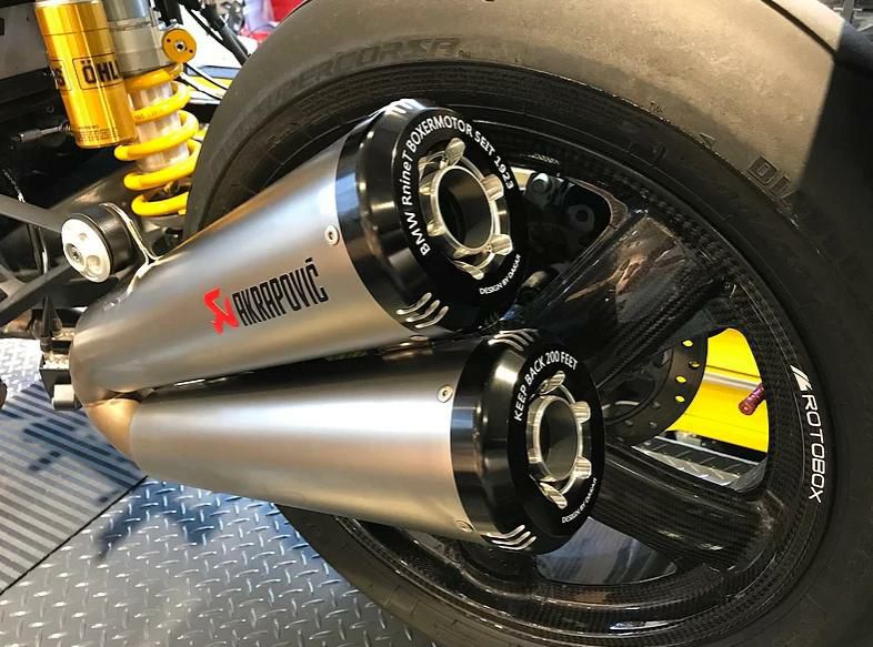 BMW RnineT 14- マフラー エンドキャップ ブラック Dkdesign | バイク