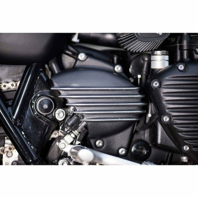 MOTONE T100/T120, Street Twin/Scrambler/CUP スプロケット カバー ブラック/ポリッシュ トライアンフ ボンネビル モートーン_1