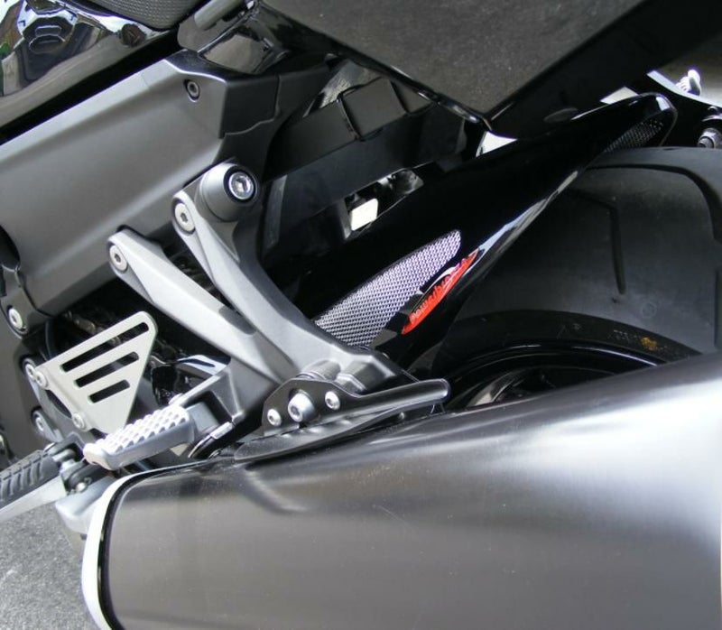 ZZR1400/ZX-14R マットブラック/シルバーメッシュ リアフェンダー チェーンカバー  HUGGER カワサキ POWERBRONZE_1