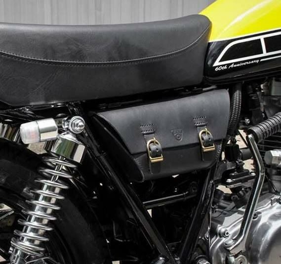 SR400/500 キャブ サイドカバー バッグ オメガレーサー ブラウン