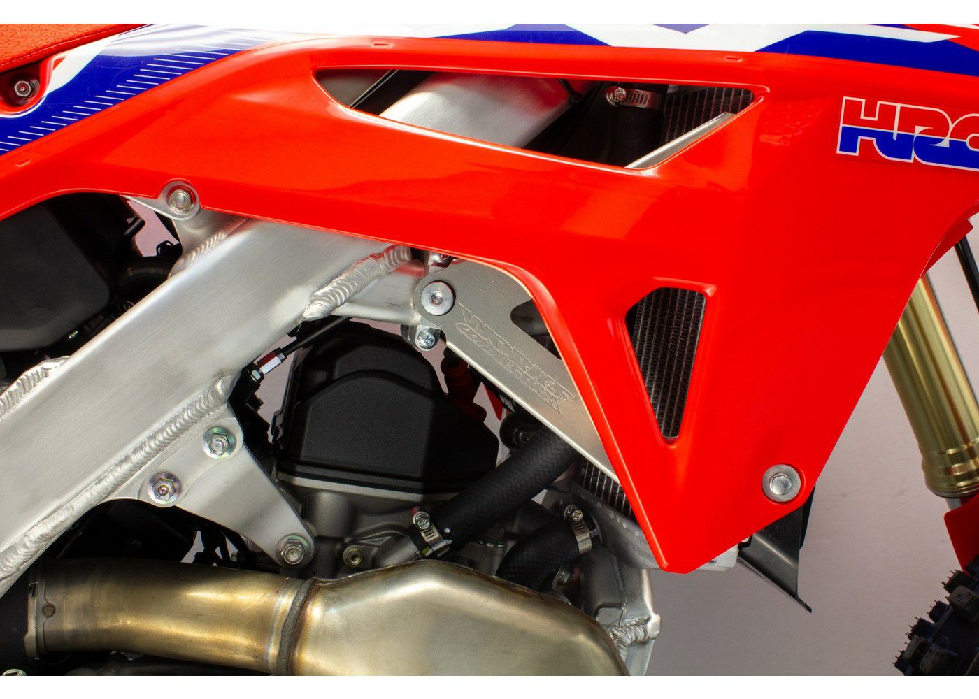 新品 未使用 CRF250R 純正ラジエーター 左右セット 2007 CRF250R CRF450R ラジエーター ブレース シルバー ワークス