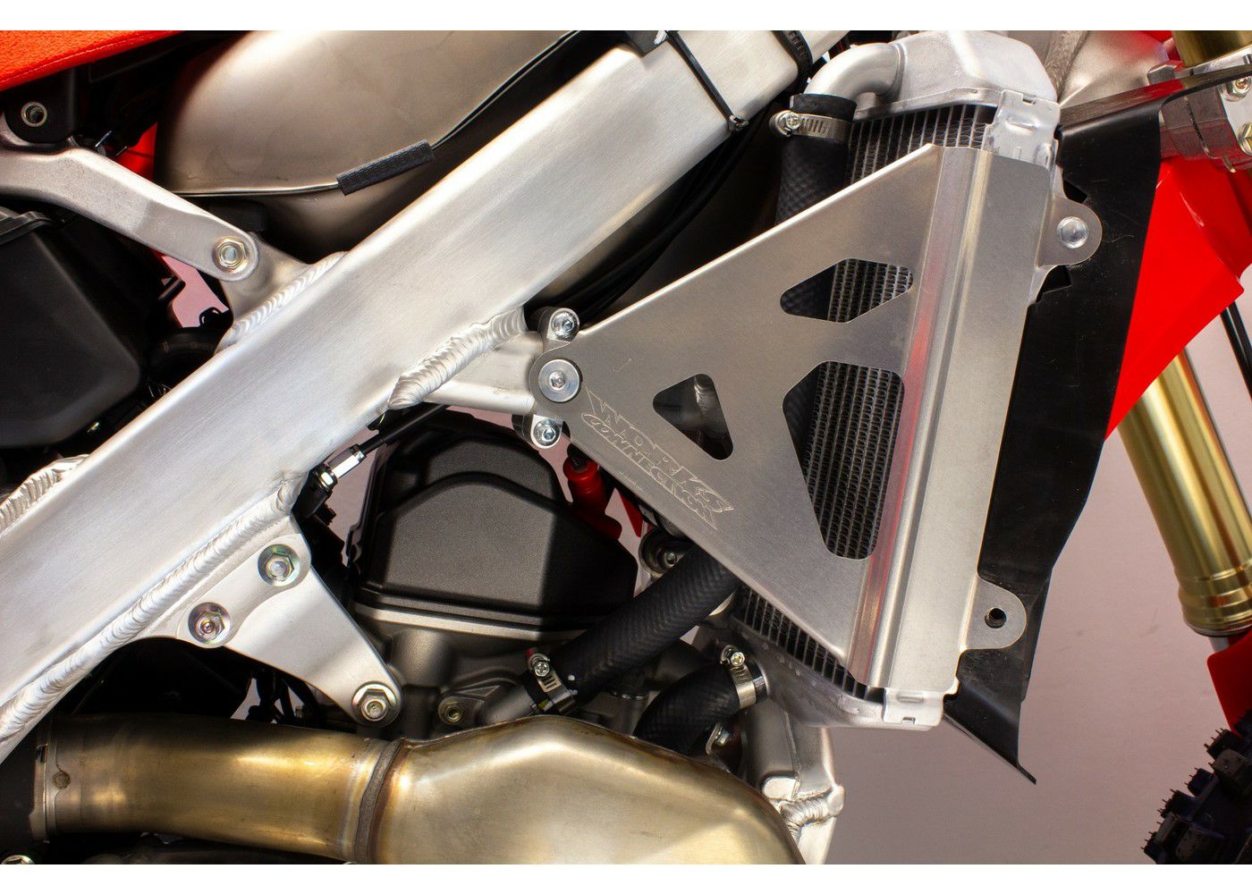 CRF250R CRF450R ラジエーター ブレース シルバー ワークス