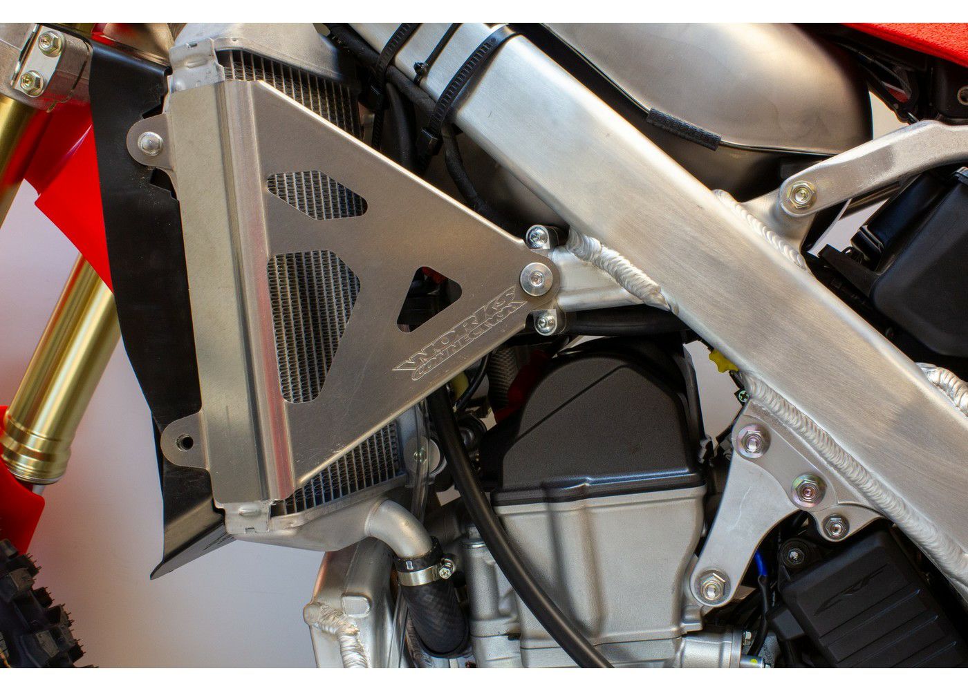 CRF250R CRF450R ラジエーター ブレース シルバー ワークス