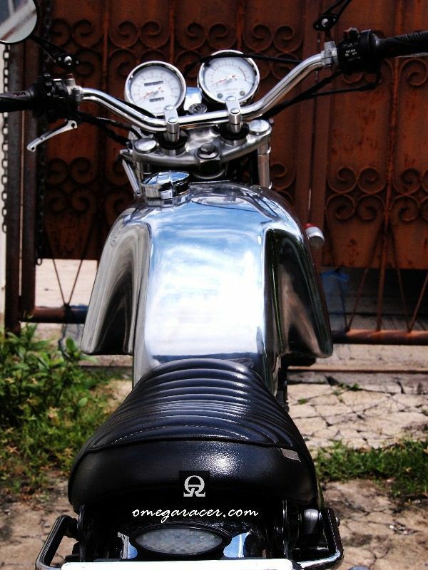 SR400/500 キャブ アルミ フューエルタンク The AJS オメガレーサー