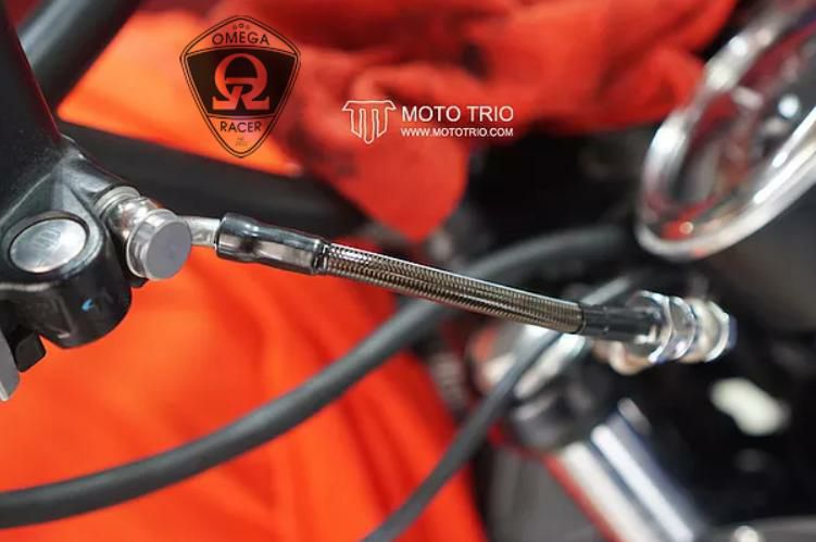 MotoTrio ブレーキライン延長ホースTriumph Bonneville T100 ストリートスクランブラー ボバー ブレーキライン延長ホース (6
