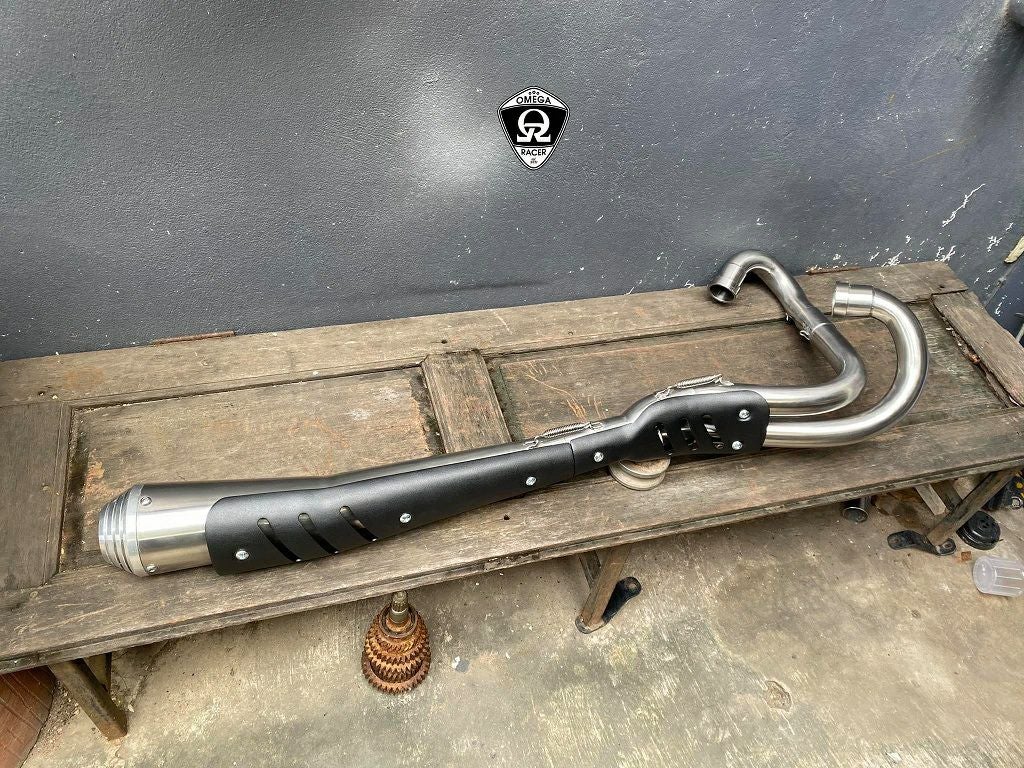 W650 アーバンスクランブラー 2-1 アップマフラー フルエキ オメガ