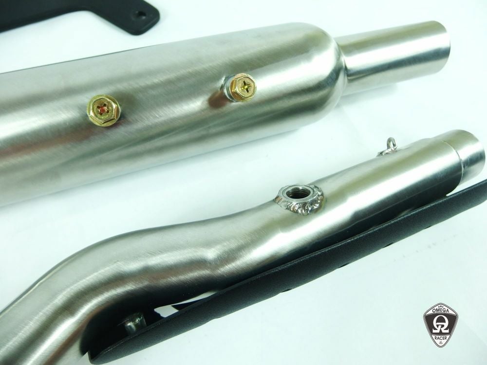 W650 キャブトンスクランブラー 2-1 アップマフラー フルエキ オメガ