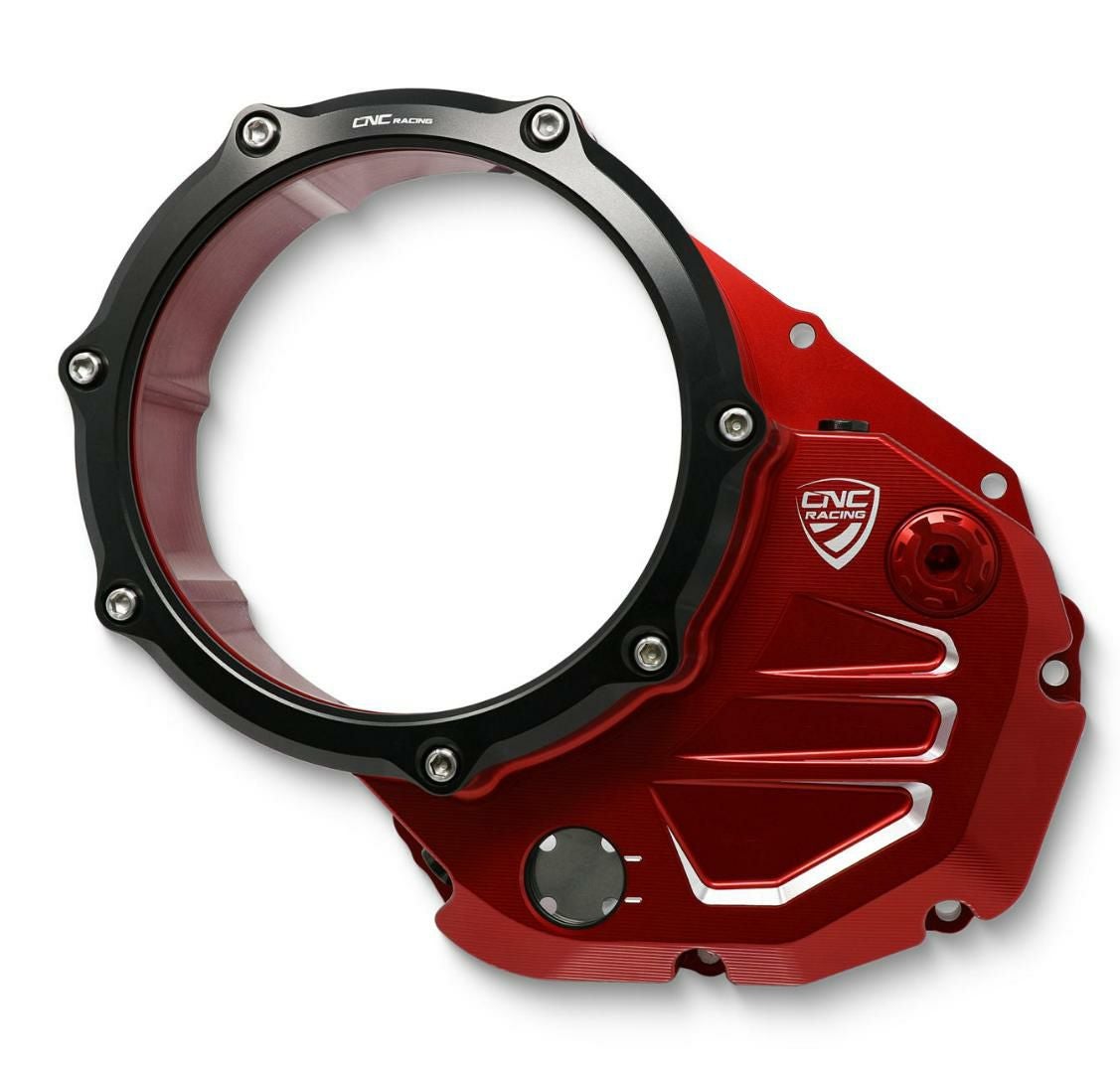 DUCATI スクランブラー （SCRAMBLER） クリアクラッチカバー レッド