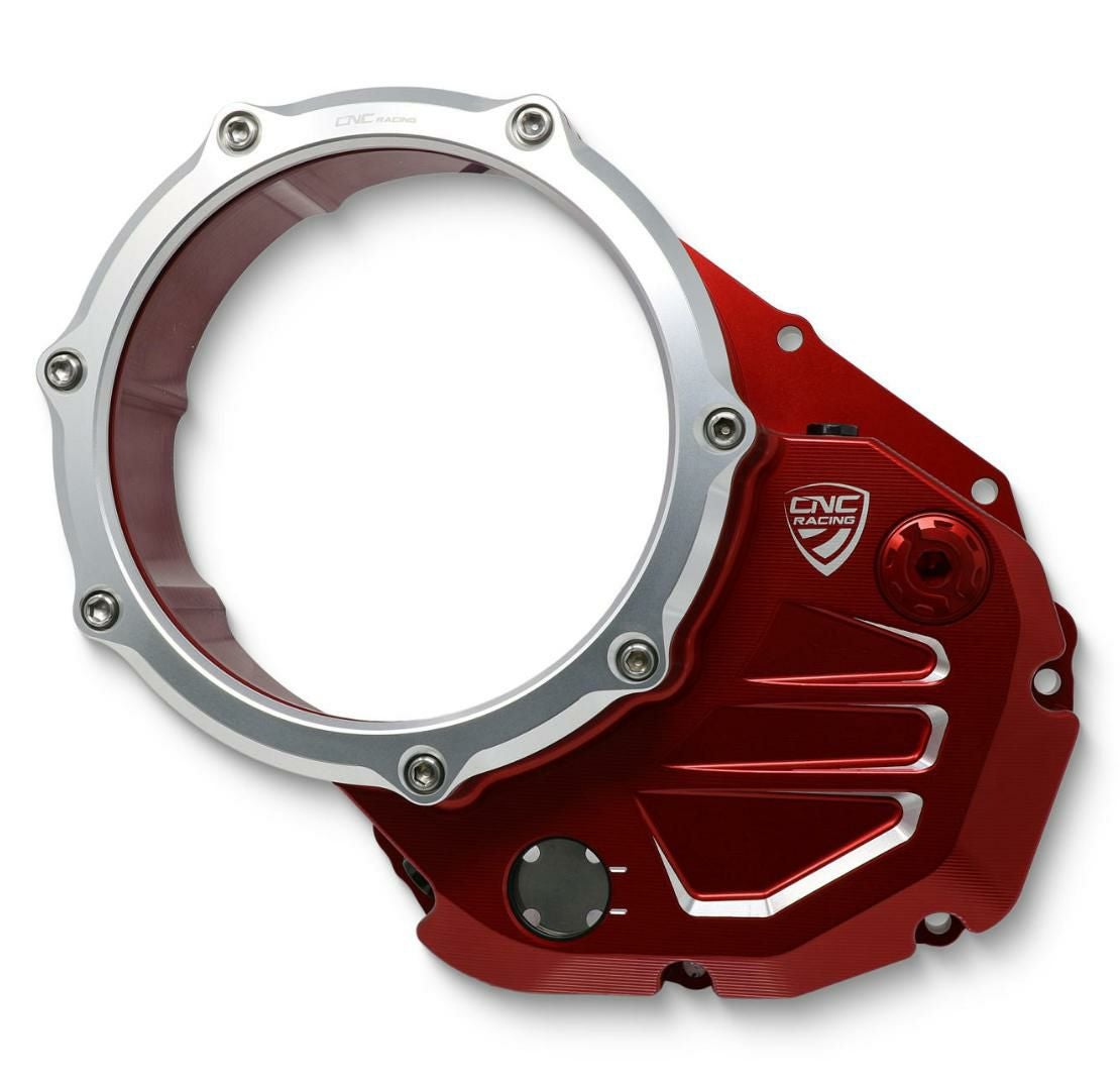 DUCATI スクランブラー （SCRAMBLER） クリアクラッチカバー レッド