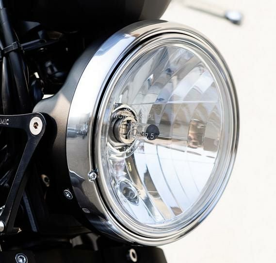 MOTODEMIC ヘッドライトブラケット リテイナーリング クローム