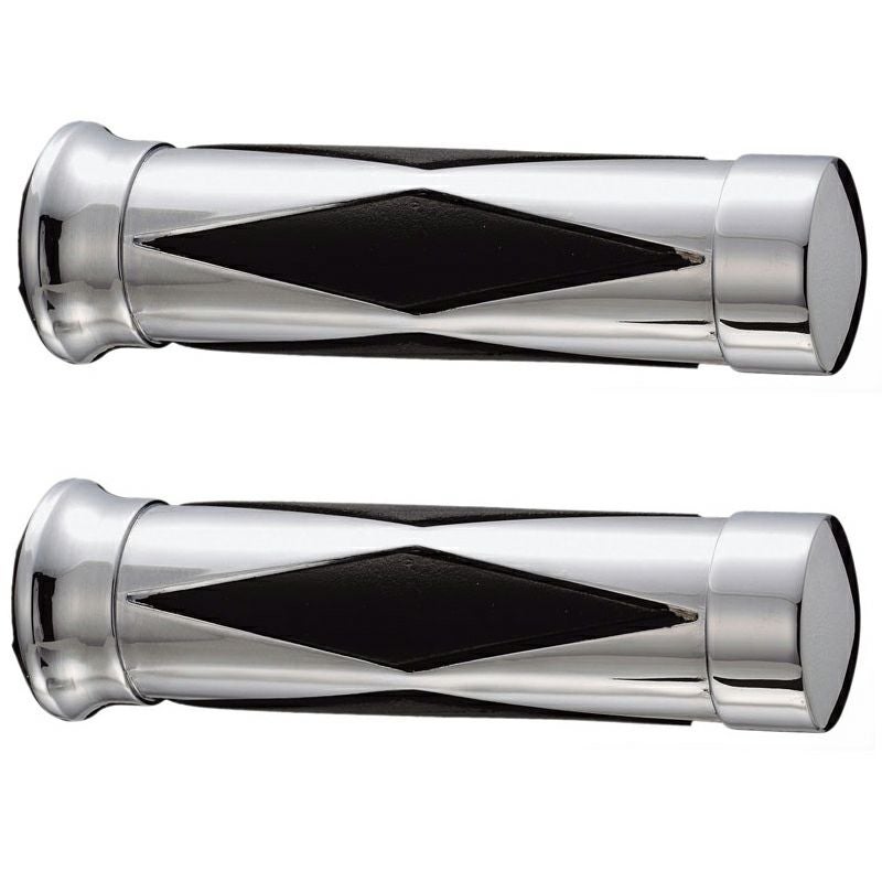 KIJIMA アルミカバーグリップセット ダイヤカット クローム 25.4㎜(1インチ)ハンドル用_1