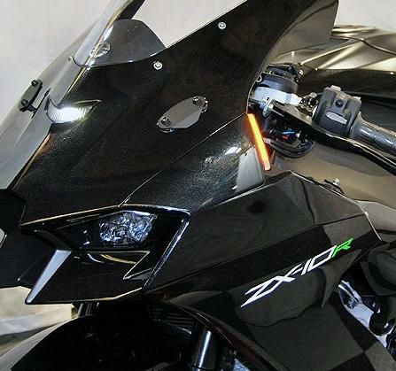 NRC ZX-10R (16-20) LED フロントウィンカー キット NRC製 ZX-10R (16-20)用 ポリカーボネイト LEDウィンカー｜AxxL
