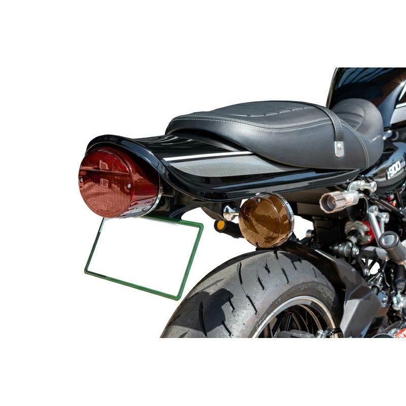 カワサキ Z900RS/CAFE ロングテールカウル エボニー x シルバーライン
