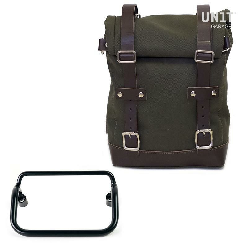 BMW R18 サイドバッグ WAXキャンバス グリーン/ブラウン 10-14L ユニットガレージ_1