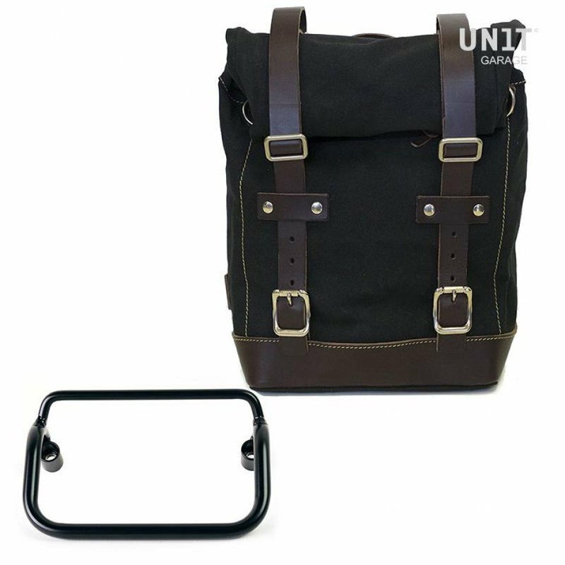 BMW R18 サイドバッグ WAXキャンバス ブラック/ブラウン 10-14L ユニットガレージ_1