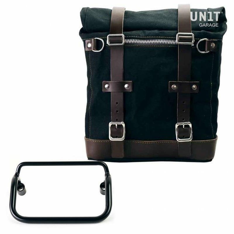 BMW R18 サイドバッグ キャンバス ブラック/ブラウン 22-30L ユニットガレージ_1