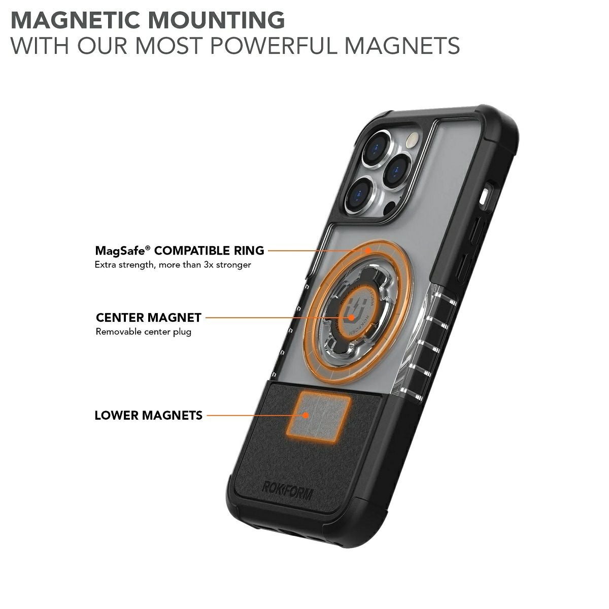 ROKFORM iPhone14 Pro Max クリスタル バイク用スマホホルダー