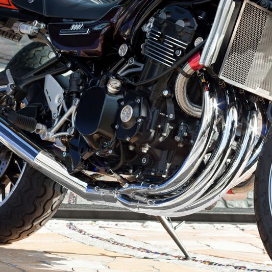 Z900RS 専用 ブラック スチール パーツピースショット管マフラー カワサキ Z900RS/CAFE 427ショート管 6ピース集合マフラー（JMCA