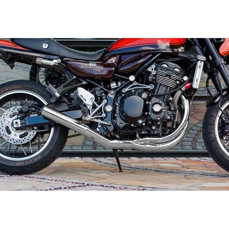 Z900RS 専用 ブラック スチール パーツピースショット管マフラー カワサキ Z900RS/CAFE 427ショート管 6ピース集合マフラー（JMCA