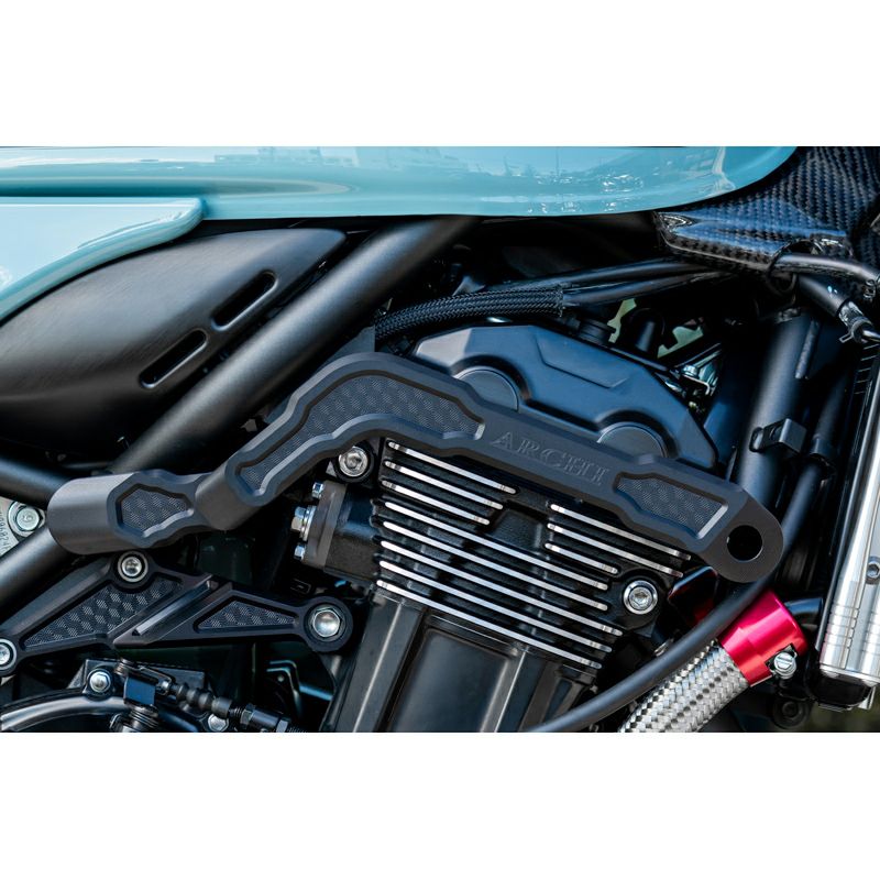  R9T マットブラック サイドフレーム2個セット カワサキ Z900RS/CAFE ビレットハニカム・サブフレーム マットコーク