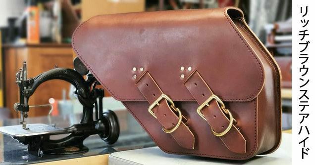 トライアンフ ボバー スピードマスター サドルバッグ 右側 本革 BAD&G 