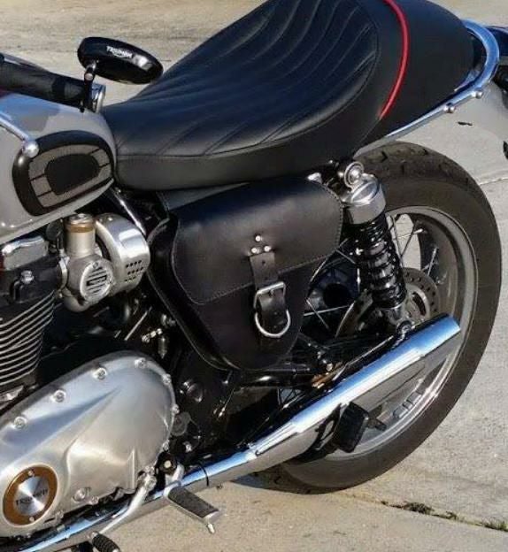 トライアンフ ボンネビルT100/T120 サイドカバーバック 本革 BAD&G