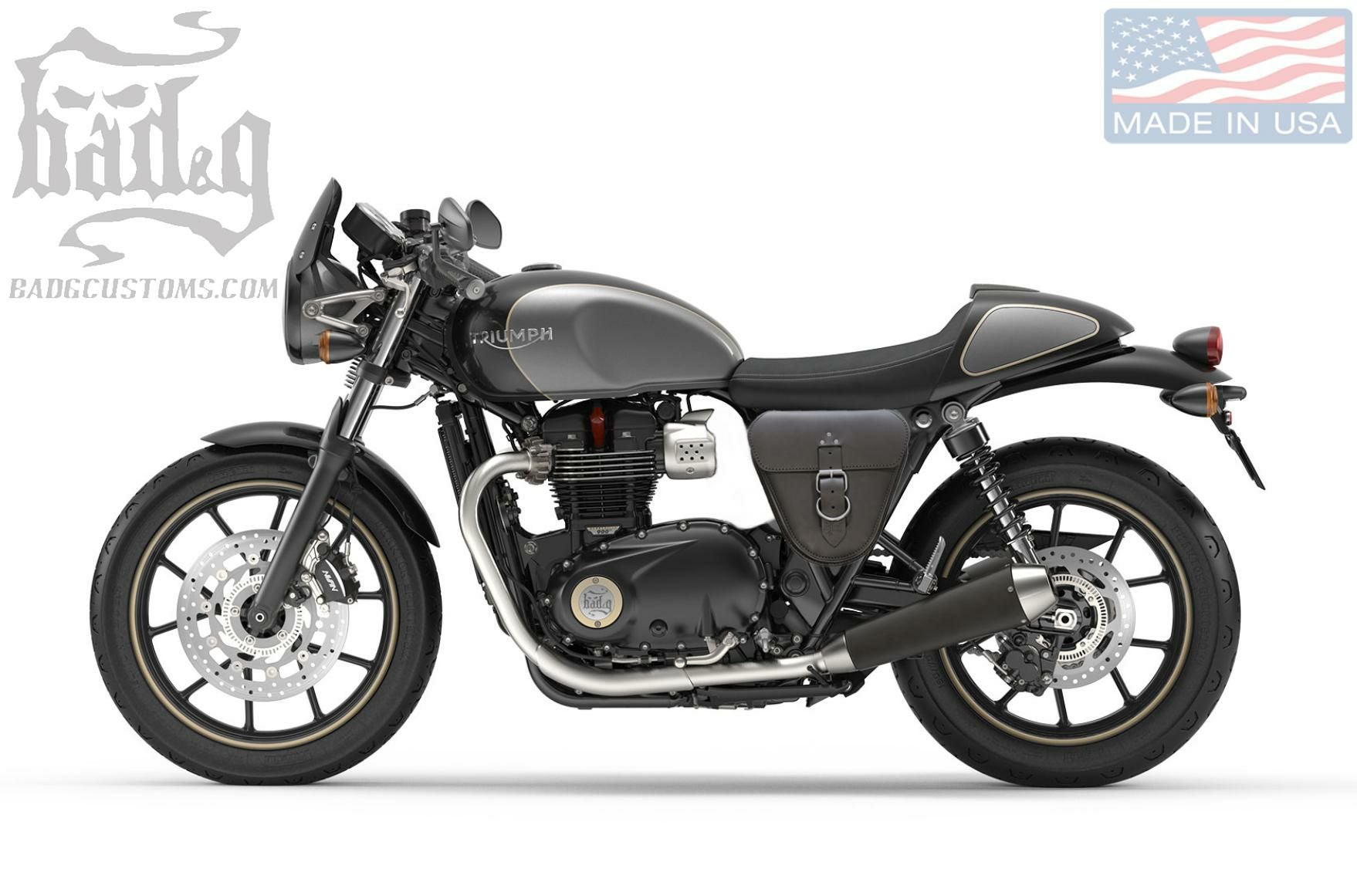 トライアンフ ボンネビルT100/T120 サイドカバーバック 本革 BAD&G