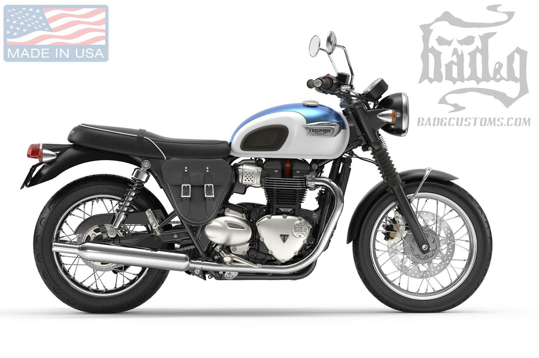 トライアンフ ボンネビルT100/T120 サイドカバーバック 本革 BAD&G