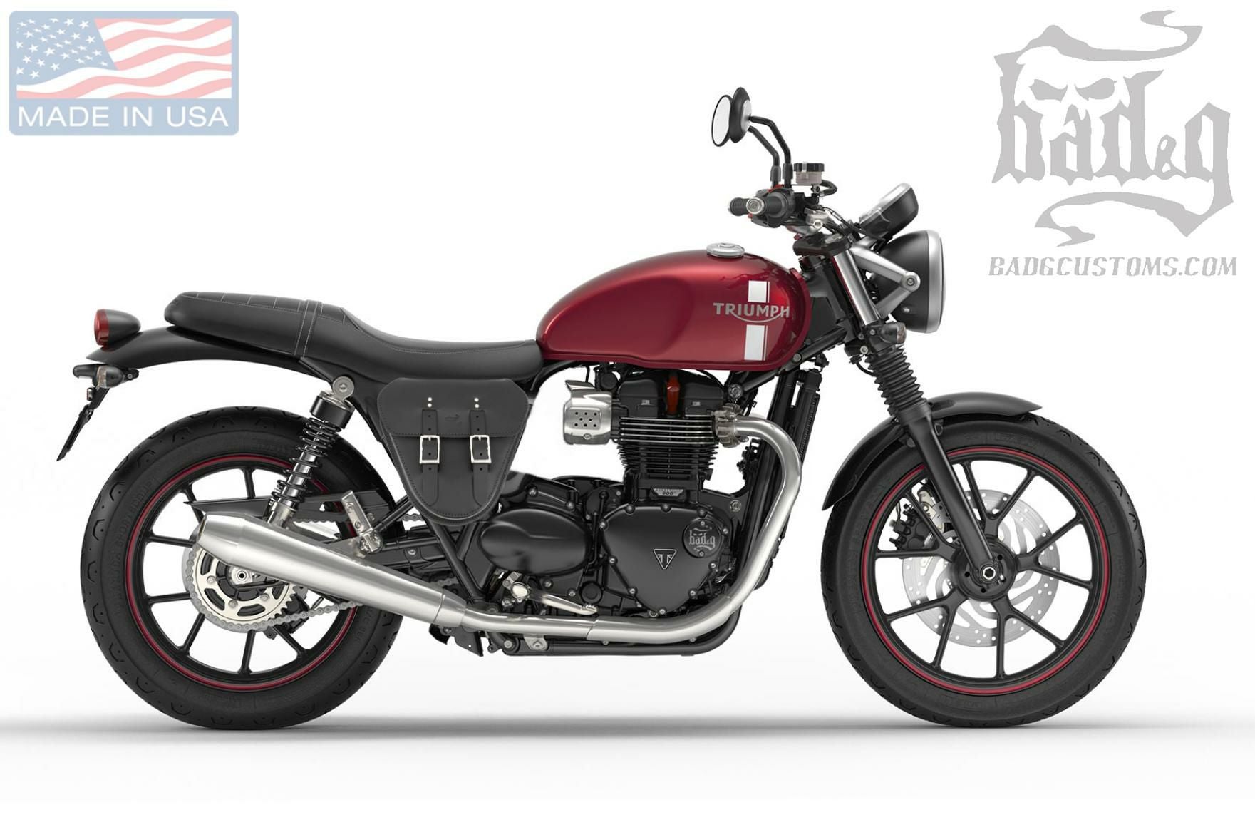 トライアンフ ボンネビルT100/T120 サイドカバーバック 本革 BAD&G