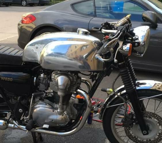 カワサキ　W650 旧車風カスタム　キャストホイール　アルミタンク　集合管 Yahoo!オークション - w650 スプリンガー キャストホイール 1999年排ガ