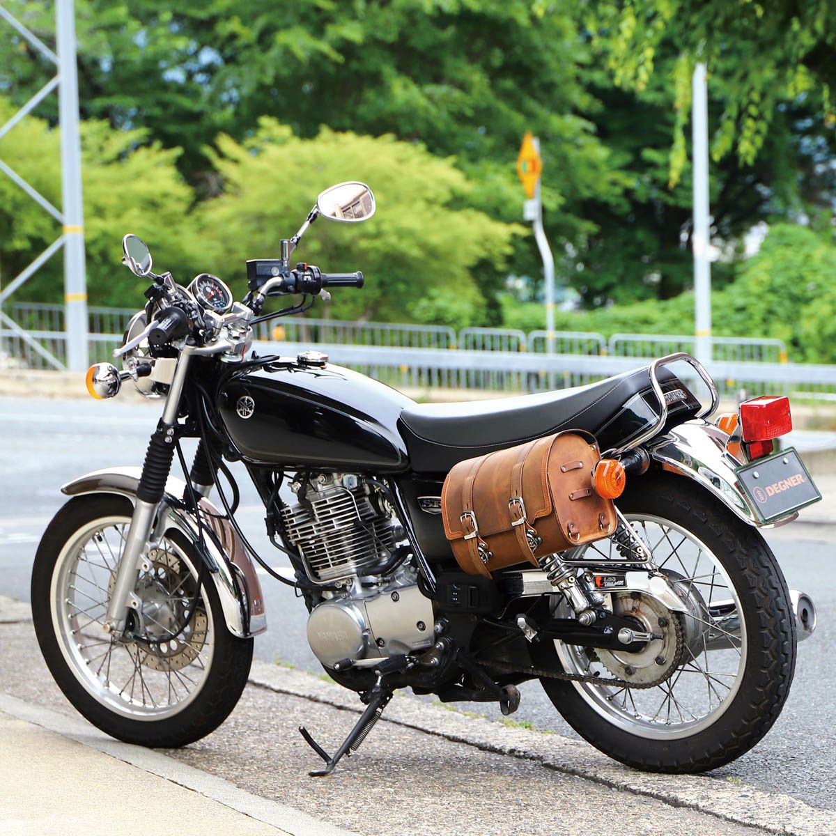 デグナー ドラム型レザーサドルバッグ ブラウン | バイクカスタム