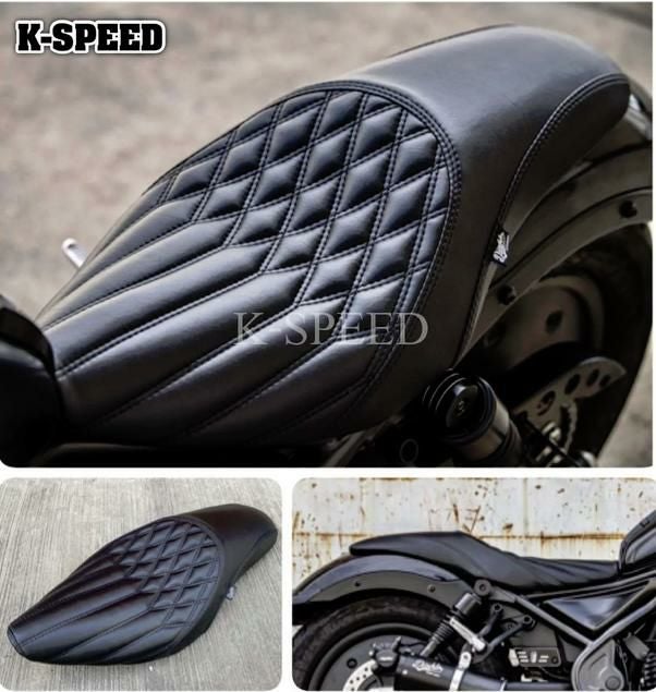 レブル250 純正バイクシート キルティング　ブラック 互換品】日本在庫レブル250 500 本革調 ロングシート 高密度クッション