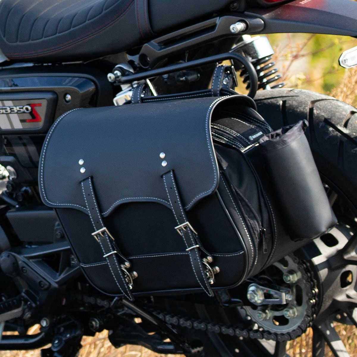 DEGNER 容量可変式 13～17L ナイロンサドルバッグ NB-194(ブラック
